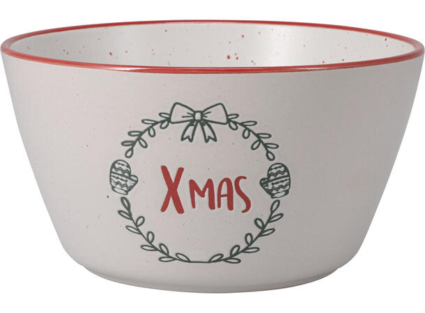 Skål Julekos keramikk 14x8cm 4ass Forpk 8stk 420gr XMAS Juletre HOHO vott 