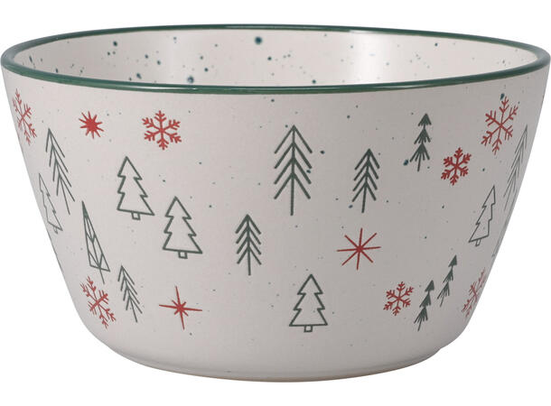 Skål Julekos keramikk 14x8cm 4ass Forpk 8stk 420gr XMAS Juletre HOHO vott 