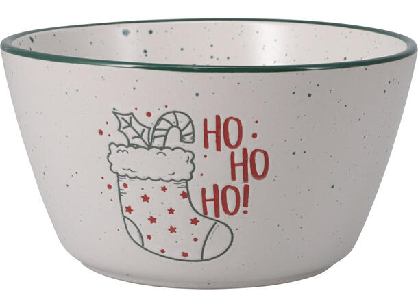 Skål Julekos keramikk 14x8cm 4ass Vekt: 420gram XMAS, Juletre, HOHO, vott 