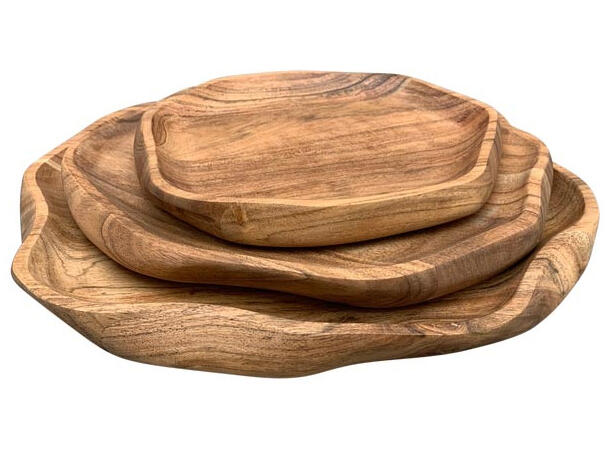 Skål lys mangotre 28,5x29x2,5cm Forpk 2stk 