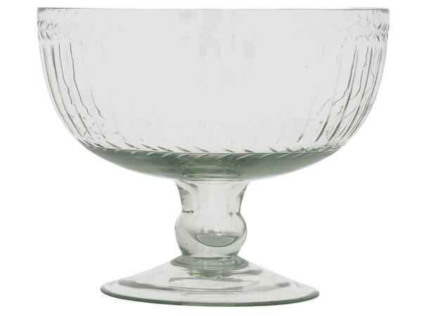 Skål med stett resirkulert glass 19x16cm 