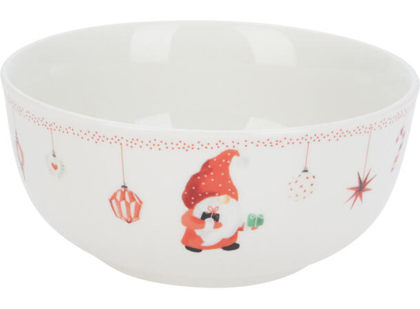 Skål nisse porselen d:13cm 3ass 500ml Vekt:425gram 
