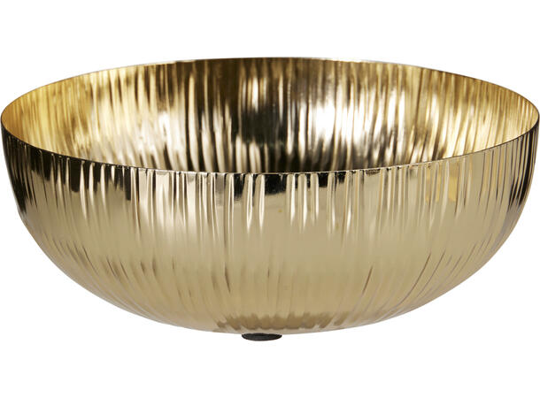 Skål preget gull metall 20x20x7,5 cm 