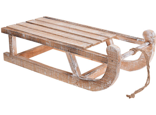 Slede tre hvitvasket 50x24x14cm 