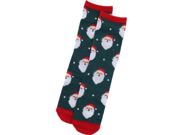 Sokk jul polyester 2stk i gaveeske 4ass 