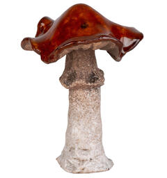 Sopp antikkhvit/lysbrun keramikk h:11cm