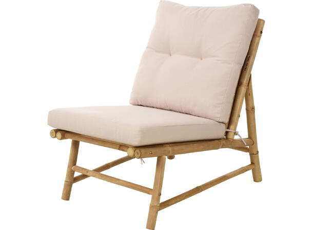 Stol Lounge-stol bambus 55x76x76cm Puter:55x56x8cm Må monteres 