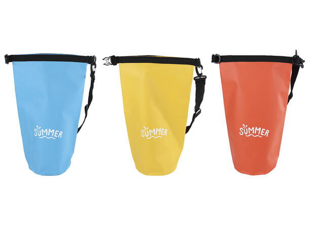 Strandbag blå/gul/oransje 19x48cm 3ass Polyester 