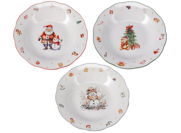 Suppetallerken pors. vinterjul 22cm 3ass 