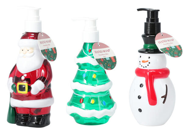 Såpe juledesign m/pumpe 310ml 19cm 3ass 