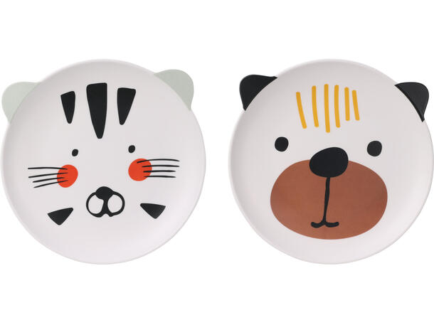 Tallerken melamine dyremotiv 23cm 2ass Vekt:180gram 