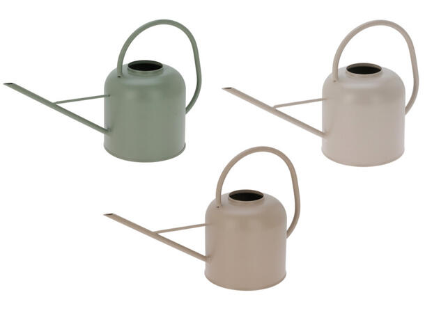 Vannkanne metall 1,2L 33x13x20cm 3ass Hvit,grønn,beige 