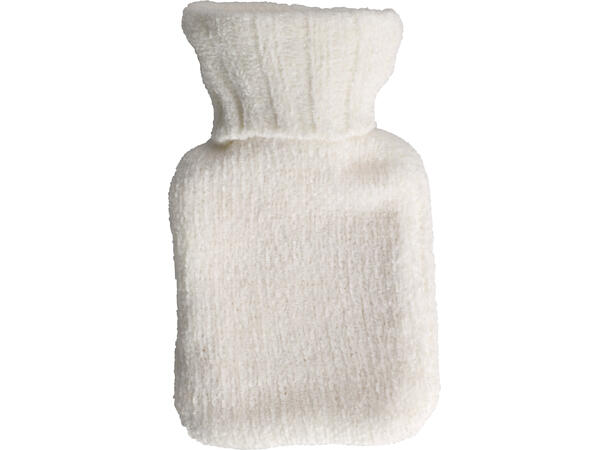 Varmeflaske strikket 22x13cm 4ass 0,5L Offwhite, rosa, grå, brun polyester 