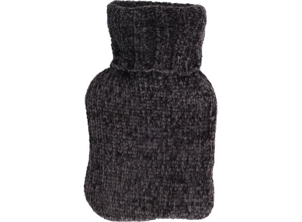 Varmeflaske strikket 22x13cm 4ass 0,5L Offwhite, rosa, grå, brun polyester 