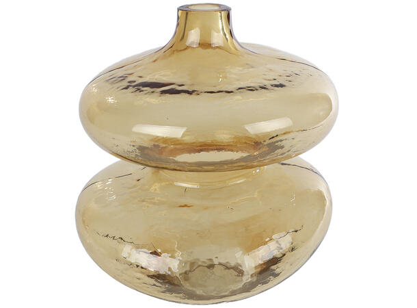 Vase amber glass 19x19x22cm 