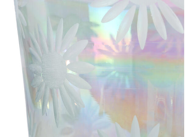 Vase blomstret glass 23x23x23cm 