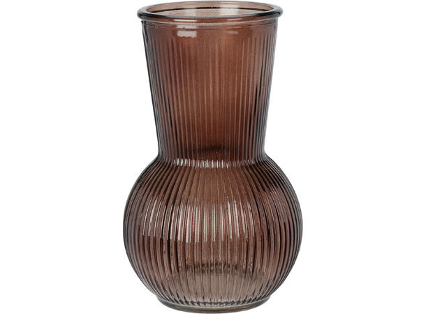Vase glass brunfarger 11,5x20cm 3ass Sprayet farge utvendig 