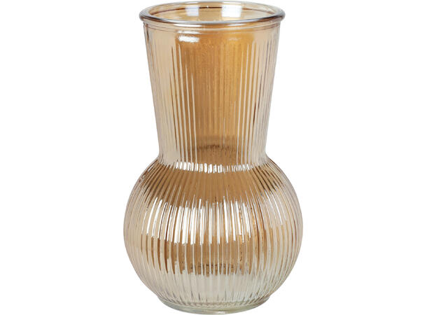 Vase glass brunfarger 11,5x20cm 3ass Sprayet farge utvendig 
