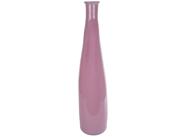 Vase glass høy shiny lys rosa 18x18x80cm Produsert i Spania 