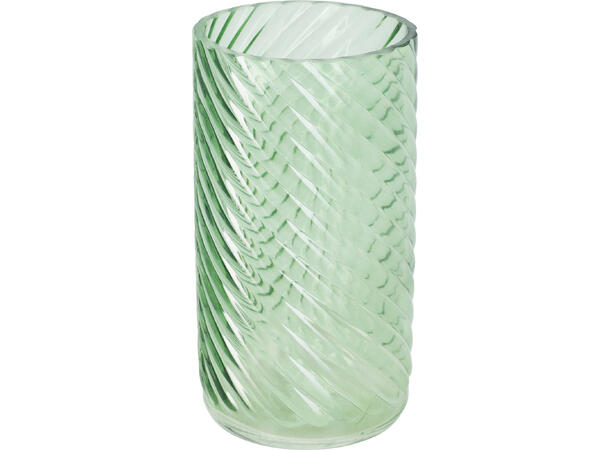 Vase glass stripet 19x10cm 4ass Forpk:12stk Rosa,gul,lilla,grønn 615gram 