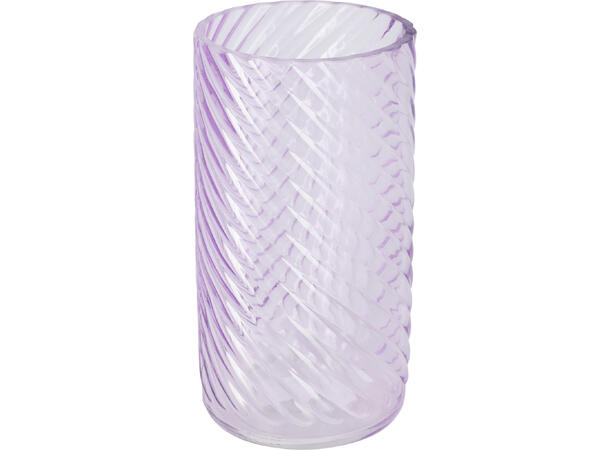 Vase glass stripet 19x10cm 4ass Forpk:12stk Rosa,gul,lilla,grønn 615gram 