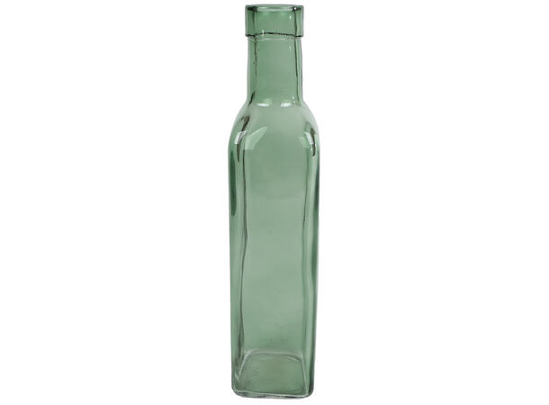 Vase grønn/amber/grå glass 5x5x21cm 3ass 