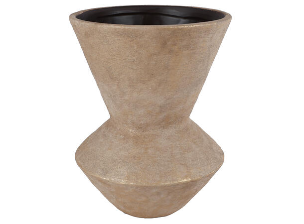 Vase keramikk antikk gull 20x20x27cm 