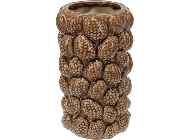 Vase kongler keramikk brun/krem 16x29cm Vekt:1500gram 