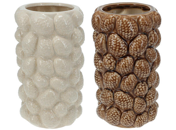 Vase kongler keramikk brun/krem 2ass Vekt:1500gram 16x29cm 