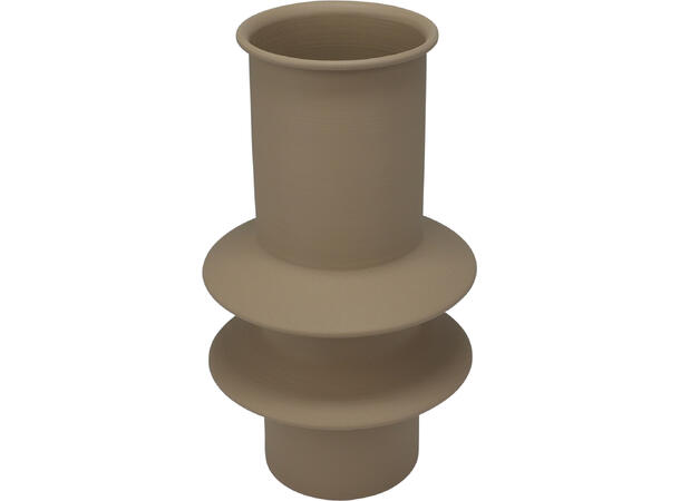 Vase matt sandfarget metall 14x25cm Vekt:400gram 