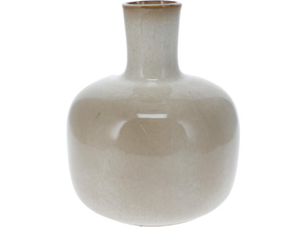 Vase porselen flaskeform 17,5x19,5cm Beige,brun,grå 3ass Vekt:1100gram 