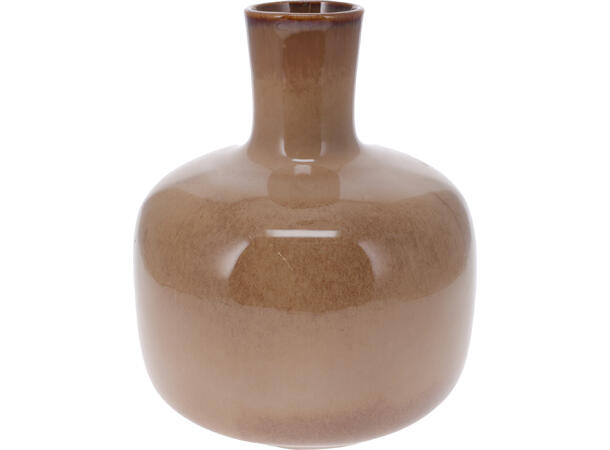 Vase porselen flaskeform 17,5x19,5cm Beige,brun,grå 3ass Vekt:1100gram 
