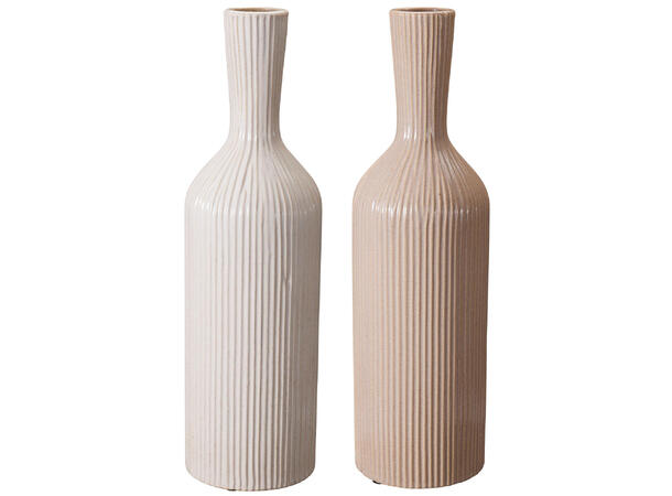 Vase stripet porselen 13x45cm 2ass 