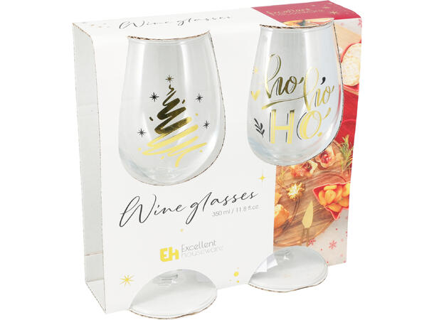 Vinglass Julemotiv 350ml 2stk 2ass Forpk 12pk Glass Vekt: 190g pr stk 