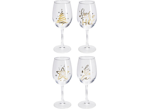 Vinglass Julemotiv 350ml 2stk 2ass Materiale: Glass | Vekt: 190g pr stk 