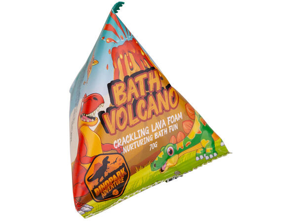 Badeskum vulkan Dinopark 70g lavarødt Forpk 12stk Vegansk Uten parabener/SLES 