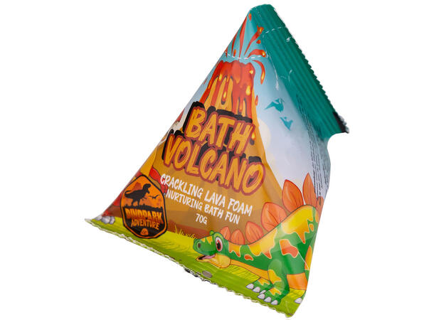 Badeskum vulkan Dinopark 70g lavarødt Forpk 12stk Vegansk Uten parabener/SLES 
