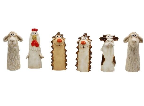 Blomsterpinne m/hagedyr 11x9,5x21 6ass Keramikk 