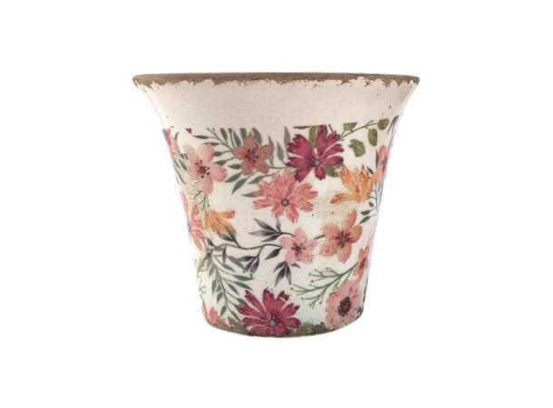 Blomsterpotte blomstret keramikk 15x13cx 