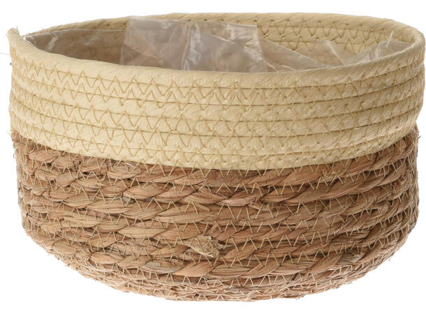 Blomsterpotte flettet siv/maisblad s/2 Stor: 24,5x13cm Liten: 20x12cm 