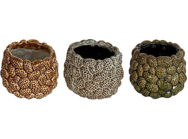 Blomsterpotte kongler brune 16x13cm 3ass 