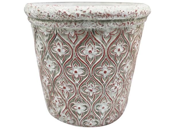 Blomsterpotte mønstret sement 15x13,5cm 