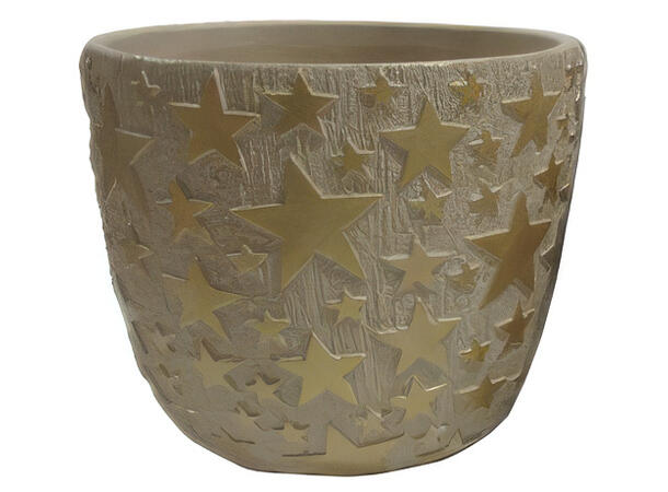 Blomsterpotte sement m/stjerne 11x10cm 