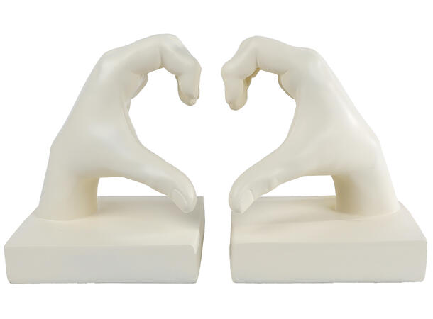 Bokstøtte hender krem 32x11x21cm s/2 Polystone 