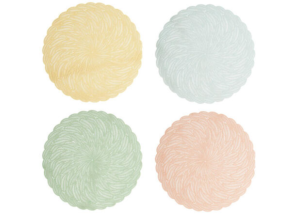 Bordbrikke 38cm bladmotiv 4ass PP-materiale 