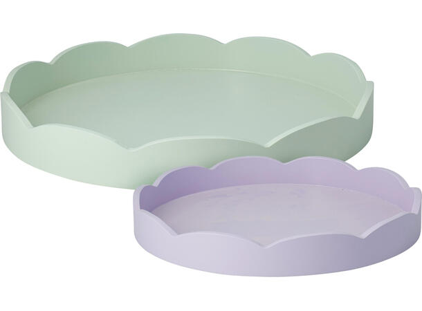 Brett pastell mdf/bølgekant 2ass s/2 30x4cm 38x5cm grønn/rosa, fersken/lilla 