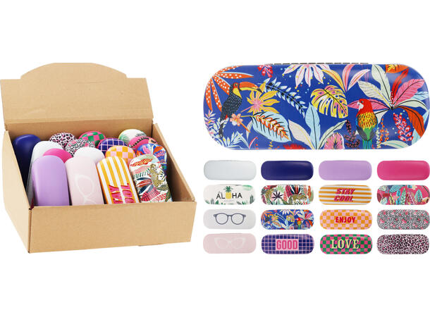 Brilleetui 16x6x4cm 16ass Forpk 16stk 