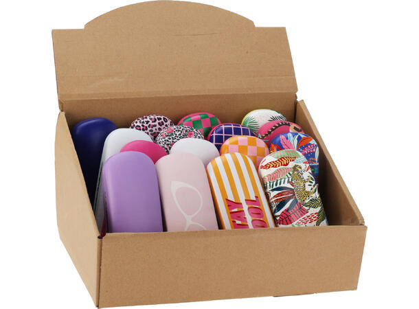 Brilleetui 16x6x4cm 16ass Forpk 16stk 