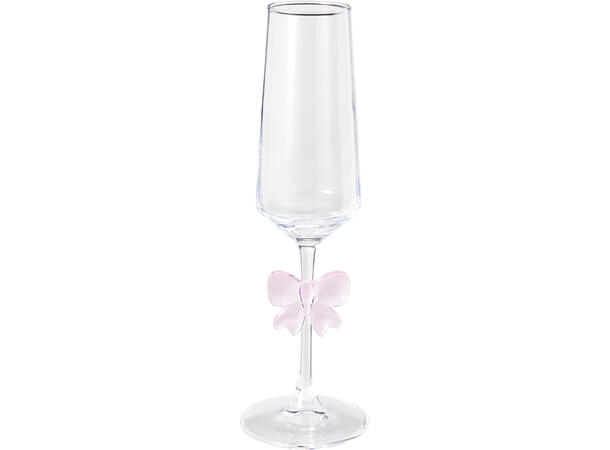 Champagneglass rosa sløyfe 250ml 24,5cm 