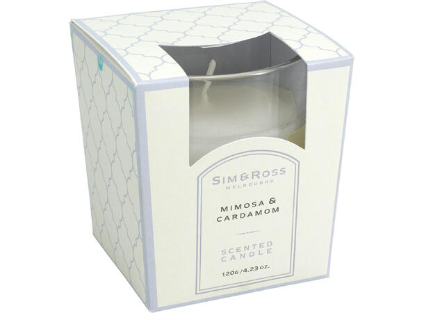 Duftlys glass 74x74x81mm 6 dufter Display 24stk 